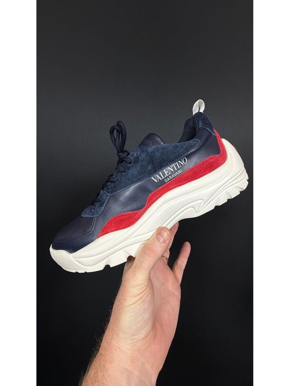 Valentino Navy Red Sneaker Size 43